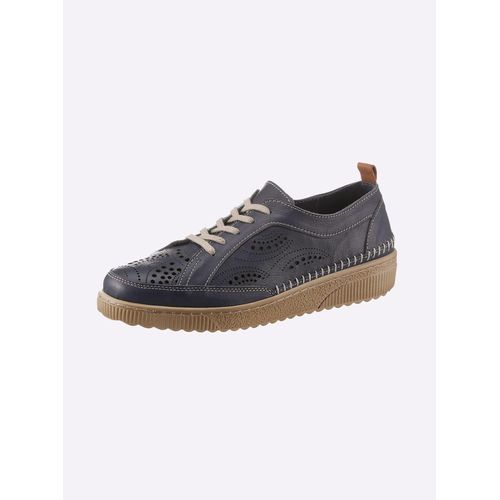 Schnürschuh CASUAL LOOKS, Damen, Gr. 42, blau (dunkelblau), Glattleder, sportlich, Schuhe