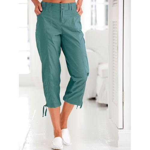 Caprihose CASUAL LOOKS, Damen, Gr. 42, Normalgrößen, blau (petrol), 98% Baumwolle, 2% Elasthan, unifarben, 3/4-Länge, Hosen