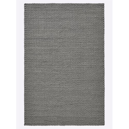 Teppich HEINE HOME Gr. 3, grau (anthrazit), B:190cm H:17mm L:290cm, Wolle, Schurwolle, Teppiche