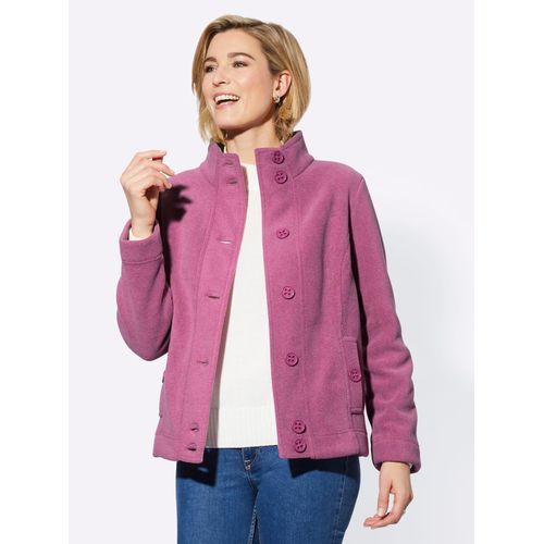 Fleecejacke CASUAL LOOKS, Damen, Gr. 42, lila (erika, meliert), 100% Polyester, unifarben, Langarm, Jacken