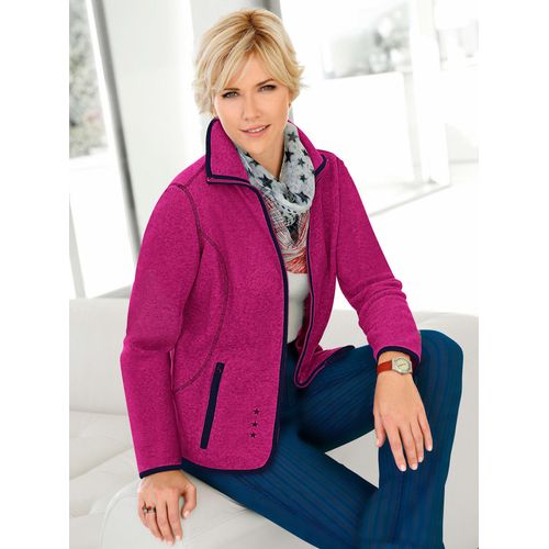 Fleecejacke CASUAL LOOKS, Damen, Gr. 42, pink (fuchsia), 100% Polyester, unifarben, gemustert, Langarm, Jacken