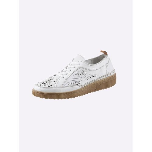 Schnürschuh CASUAL LOOKS, Damen, Gr. 38, weiß, Glattleder, sportlich, Schuhe