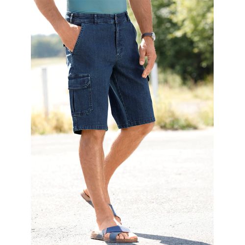 Jeansbermudas CATAMARAN, Herren, Gr. 54, Normalgrößen, blau (blau, stone, washed), 99% Baumwolle, 1% Elasthan, unifarben, kurz, Jeans