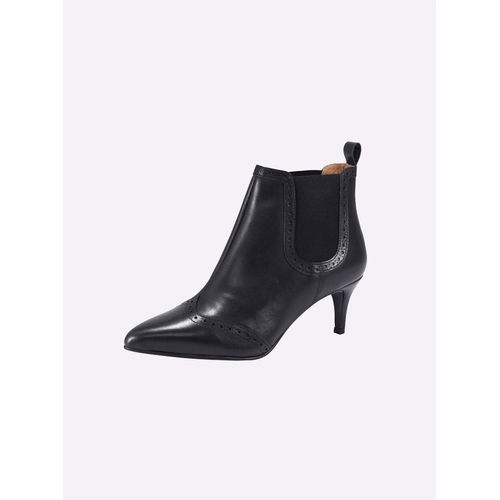 Stiefelette HEINE, Damen, Gr. 41, schwarz, Glattleder, Leder, feminin, Schuhe