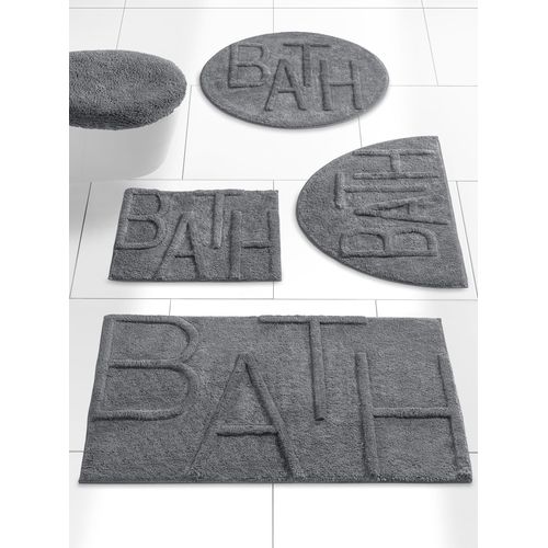 Badematte HEINE HOME Gr. 2, grau, rechteckig (50cm x 90cm),, Badematten