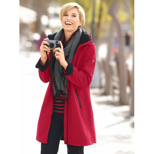 Softshelljacke CASUAL LOOKS, Damen, Gr. 54, rot, 94% Polyester, 6% Elasthan, unifarben, figurumspielend, Jacken