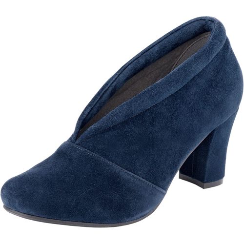 Pumps ANDREA CONTI, Damen, Gr. 40, blau (marine), Veloursleder, Leder, Basic, Schuhe Hochfrontpumps