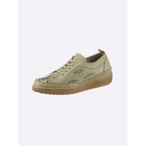 Schnürschuh CASUAL LOOKS, Damen, Gr. 37, grün (pistazie), Glattleder, sportlich, Schuhe