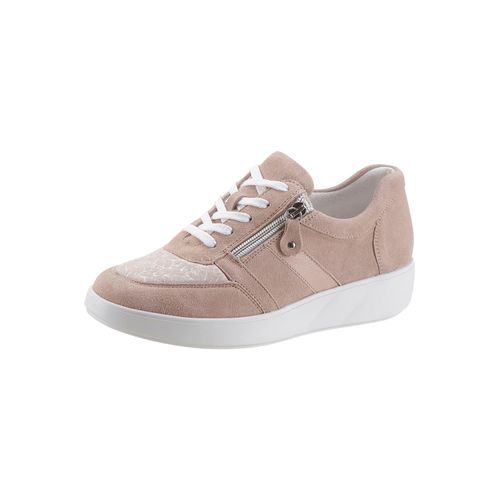 Schnürschuh WALDLÄUFER, Damen, Gr. 4,5, beige (taupe), Veloursleder, Glattleder, sportlich, Schuhe Schnürschuh