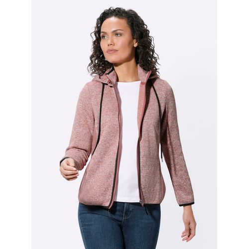 Fleecejacke CASUAL LOOKS, Damen, Gr. 52, rot (rosenholz, meliert), 100% Polyester, meliert, unifarben, Langarm, Jacken