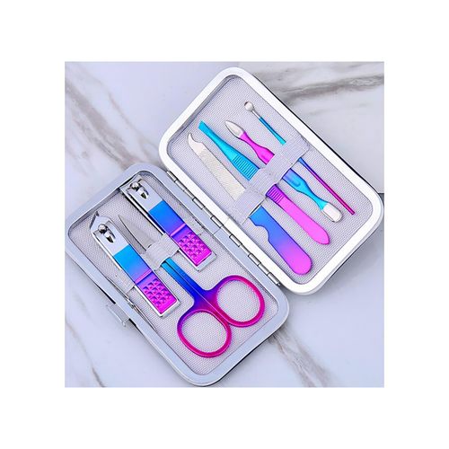 TPFBeauty Maniküre- & Pediküre-Set 7-teilig aus Kunstleder - Bunt