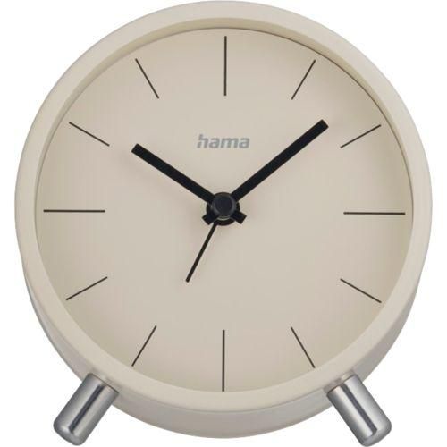 Hama Funkwecker Flores analog ohne Ticken, grau/beige 222229