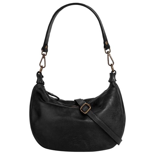 Umhängetasche SAMANTHA LOOK, Damen, Gr. B/H/T: 28cm x 21cm x 8cm onesize, schwarz, Leder, unifarben, leicht glänzend, Taschen, echt Leder, Made in Italy