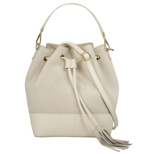 Umhängetasche SAMANTHA LOOK, Damen, Gr. B/H/T: 21cm x 28cm x 15cm onesize, beige, Leder, Taschen, echt Leder, Made in Italy