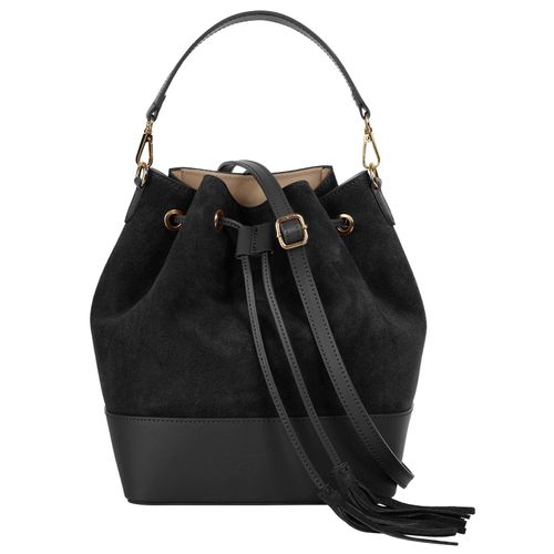 Umhängetasche SAMANTHA LOOK, Damen, Gr. B/H/T: 21cm x 28cm x 15cm onesize, schwarz, Leder, Taschen, echt Leder, Made in Italy