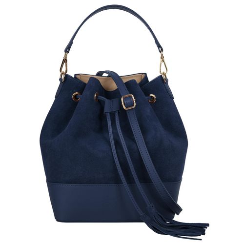 Umhängetasche SAMANTHA LOOK, Damen, Gr. B/H/T: 21cm x 28cm x 15cm onesize, blau, Leder, Taschen, echt Leder, Made in Italy