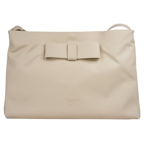 Umhängetasche SAMANTHA LOOK, Damen, Gr. B/H/T: 34cm x 23cm x 8cm onesize, beige, Leder, clean, Taschen, echt Leder, Made in Italy