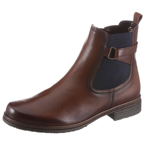 Chelseaboots GABOR, Damen, Gr. 40, braun, Kalbsleder, Elastischer Einsatz, used, klassisch, Schuhe, Blockabsatz, Stiefelette, Businessmode mit Stretcheinsatz, Topseller