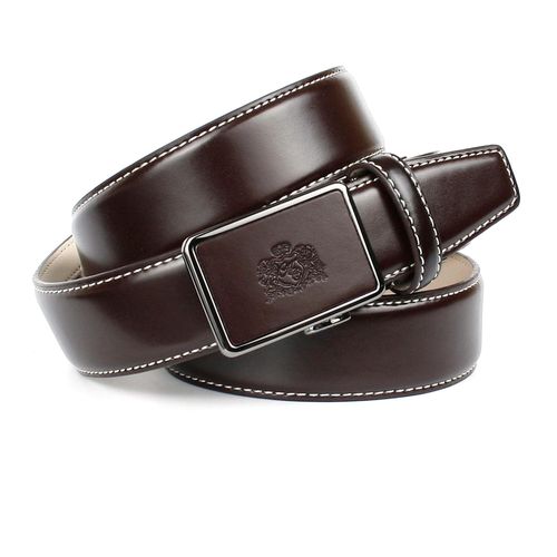 Ledergürtel ANTHONI CROWN, Damen, Gr. 85, braun, Leder, unifarben, Gürtel, mit Kontrast Stitching