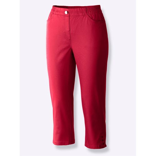 Caprijeans CLASSIC BASICS, Damen, Gr. 19, Kurzgrößen, rot, 96% Baumwolle, 4% Elasthan, unifarben, 3/4-Länge, Jeans