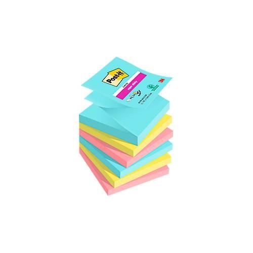 Post-it® Haftnotizen Super Sticky Z-Notes Cosmic R330-6SS-COS, 76 x 76 mm, farbig, 6 Blöcke á 90 Blatt