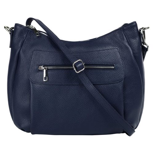 Umhängetasche SAMANTHA LOOK, Damen, Gr. B/H/T: 30cm x 25cm x 7cm onesize, blau, Leder, unifarben, Taschen, echt Leder, Made in Italy
