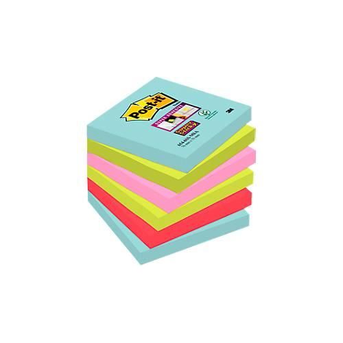Post-it® Super Sticky Notes Cosmic 654-6SS-COS, 76 x 76 mm, farbig, 6 Blöcke á 90 Blatt