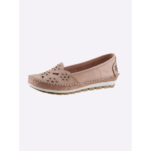 Slipper GEMINI, Damen, Gr. 41, rot (rosenholz), Glattleder, sportlich, Schuhe