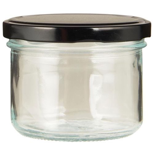 IB Laursen Vorratsglas mit schwarzem Schraubdeckel, 220 ml, Höhe 6.5, Ø 8.5 cm