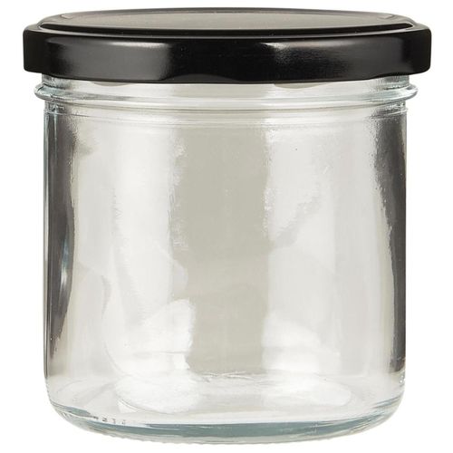 IB Laursen Vorratsglas mit schwarzem Schraubdeckel, 280 ml, Höhe 8.4, Ø 8.5 cm