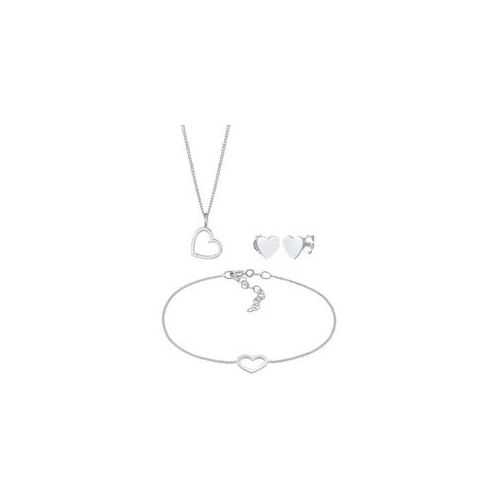 Elli - Herz Liebe Cut Out Trend Valentinstag 925 Silber Schmuck-Set Damen