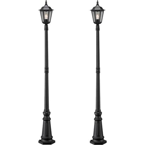 2er-Set Wegeleuchten Standleuchten FIRENZE, E27, Aluminium schwarz
