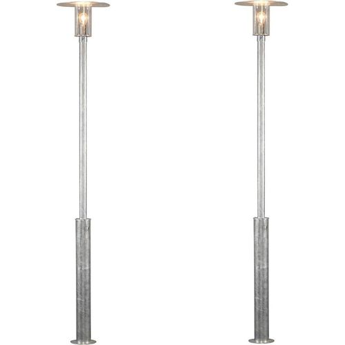 2er Set Konstsmide Außenstehleuchte Mastleuchte MODE, bruchsicher, Lampe außen