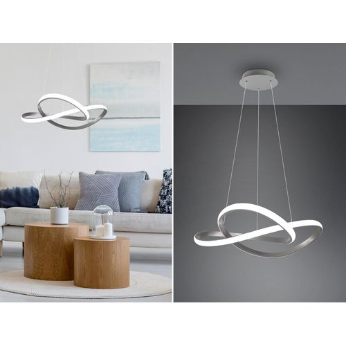 LED Pendelleuchte COURSE Silber, Stufen Dimmer Ø60cm, 4000 Kelvin Neutralweiß