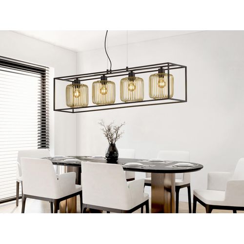 Ausgefallene LED Pendelleuchte 4flammig 110cm lang - dimmbar über Lichtschalter