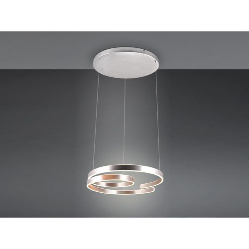 LED Pendelleuchte geschwungen Silber matt Ø 65cm