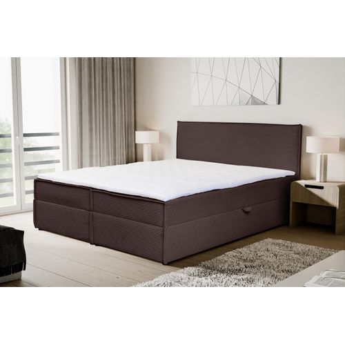 VENASI GLORIA Boxspringbett 180x200 mit Bettkästen H2/H3 Matratze BRAUN CORD