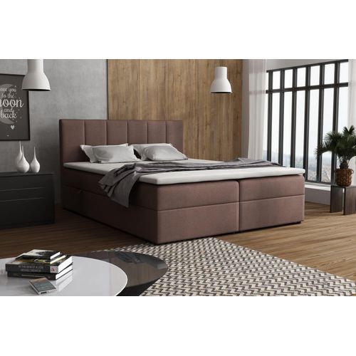 VENASI LISA Boxspringbett 160x200 mit Bettkästen H2/H3 Matratze BRAUN