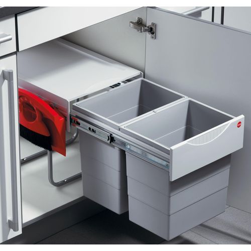 Hailo Mülleimer Küche, Einbau ab 40cm Schrank, 2-fach Abfalleimer