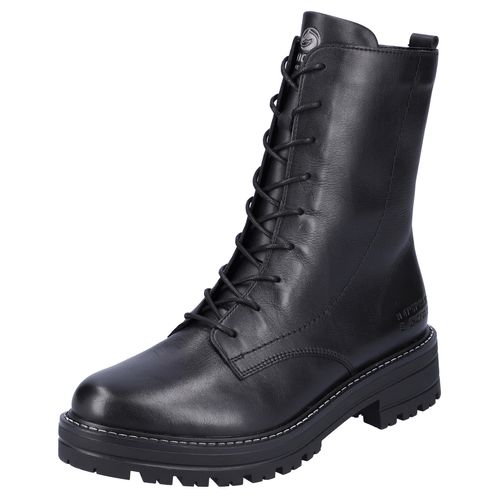 Schnürstiefelette REMONTE, Damen, Gr. 41, schwarz, Leder, unifarben, casual, Schuhe, Blockabsatz, Schnürboots, Chunky Boots mit Kontrast-Rahmennaht