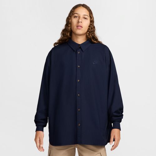 Nike Club oversized Oxford-overhemd met lange mouwen voor heren - Blauw