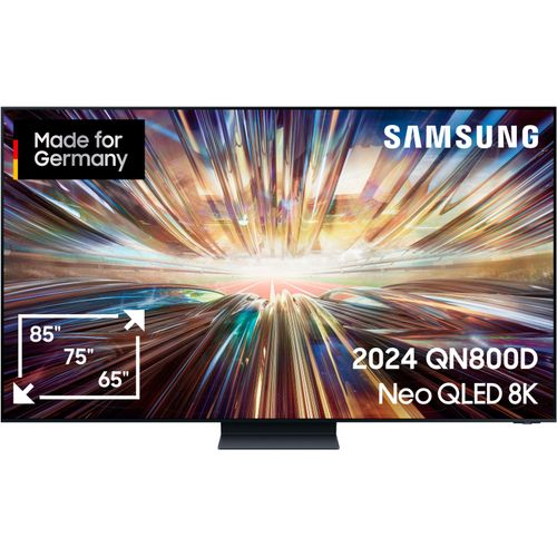 SAMSUNG QLED-Fernseher, G (A-G), schwarz, 75, Fernseher, Neural Quantum 8K AI Gen2 Prozessor, bis zu 165Hz, AI Upscaling, KI TV