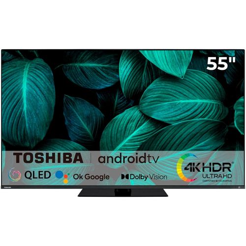 TOSHIBA LED-Fernseher, E (A-G), schwarz, 55, Fernseher