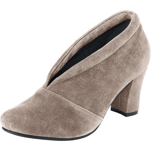 Pumps ANDREA CONTI, Damen, Gr. 42, grau (taupe), Veloursleder, Leder, Basic, Schuhe Hochfrontpumps