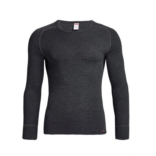 Unterziehshirt CONTA, Herren, Gr. 8, Normalgrößen, schwarz (anthrazit, geringelt), 75% Baumwolle, 25% Polyester, Rundhals, Langarm, Unterhemden