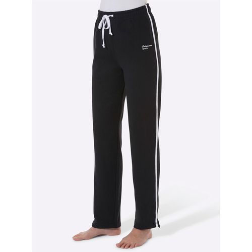 Sporthose CATAMARAN, Damen, Gr. 24/25, Kurzgrößen, schwarz-weiß (schwarz, weiß), 100% Baumwolle, unifarben, lang, Hosen