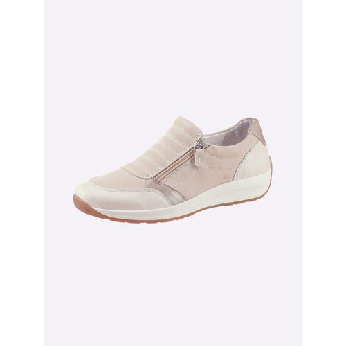 Slipper CASUAL LOOKS, Damen, Gr. 36, beige, Lackleder, Glattleder, Veloursleder, sportlich, Schuhe
