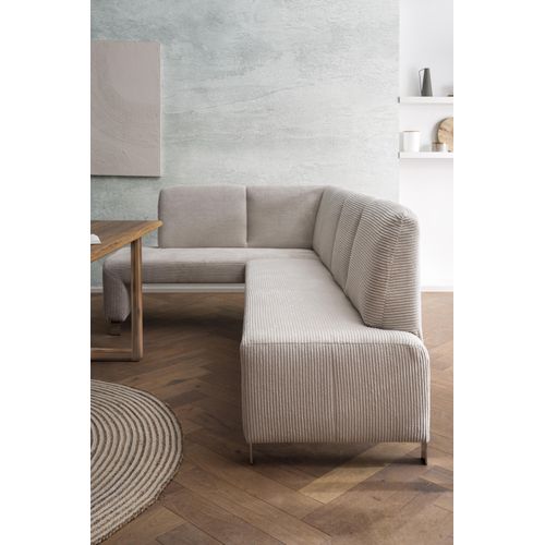 Eckbank EXXPO - SOFA FASHION "Intenso, viele Bezugsstoffe Cord, Leder, Struktur 244/157 cm (B/T)", beige, B:244cm H:91cm T:157cm, NaturLeder;Strukturstoff (Zusammensetzung: Polyester 100%);Luxus-Microfaser (Zusammensetzung: Aufgeflockte 100% Polyester Schicht mit Prägung);Cord (Zusammensetzung: Polyester 100%), Sitzbänke, Eckbank, hohe Bodenfreiheit, frei im Raum stellbar, hoher Sitzkomfort, Topse