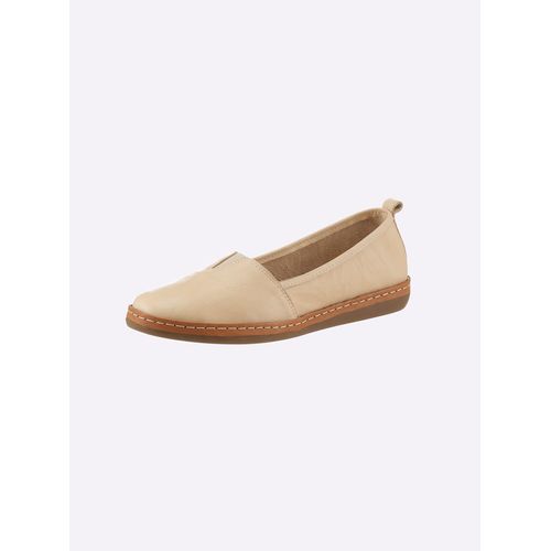 Slipper ANDREA CONTI, Damen, Gr. 36, beige (creme), Leder, Rindsleder, Rindsleder, modisch, Schuhe