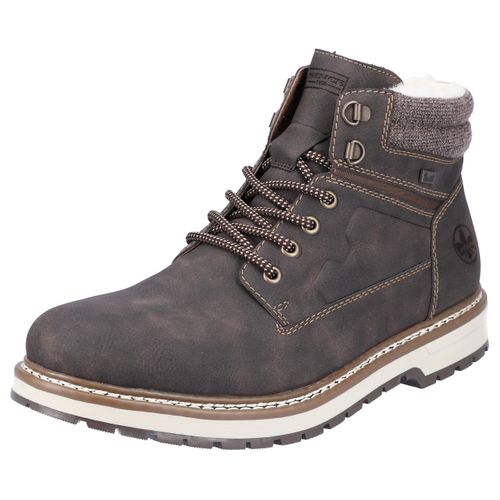 Winterstiefelette RIEKER, Herren, Gr. 40, braun (dunkelbraun), Lederimitat, Textil, sportlich, Schuhe, mit TEX-Membran